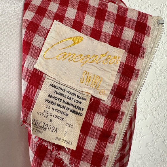 Vintage Red White Gingham Eyelet Sleeveless Maxi Dress Medium - Picture 10 of 12